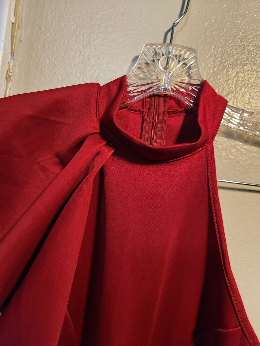 Amazon Red One-Shoulder Ruffle Sheath Dress - Picture 6 of 6